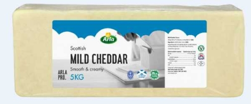 Picture of (Price Per KG) LOCKERBIE ARLA PROF MILD WHITE CHEDDAR 5KG NOM