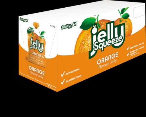 Fife Creamery. JELLY SQUEEZE ORANGE 16X95G