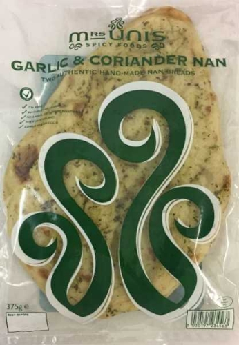 Picture of GARLIC & CORIANDER NAN BREAD MRS UNIS 375G