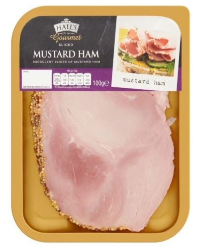 Picture of HALLS GOURMET SLICED MUSTARD HAM 100G