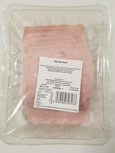 Picture of SLICED HAM 80% CAP 500G