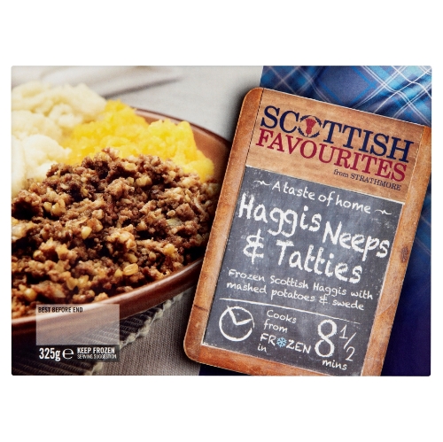 Picture of FROZEN SCOTTISH FAVOURITES HAGGIS NEEPS & TATTIES 12X325G