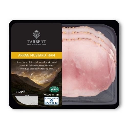 Picture of TARBERT SLICED SCOTTISH ARRAN MUSTARD HAM 130G