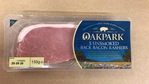 Picture of OAKPARK UNSMOKED BACON 20X150G