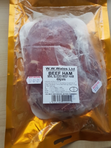 Picture of FROZEN BEEF HAM 95VL SLICED 454G