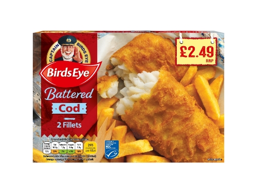 Picture of FROZEN BIRDS EYE 2 BATTERED COD FILLETS 8X200G £2.49 PMP