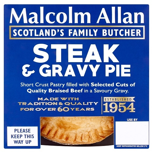 Picture of MALCOLM ALLAN INDIVIDUAL STEAK & GRAVY PIE 230G