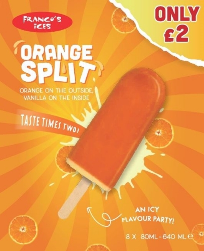 Picture of FROZEN FRANCO ORANGE SPLIT LOLLIES 8X8PK £2.00 PMP