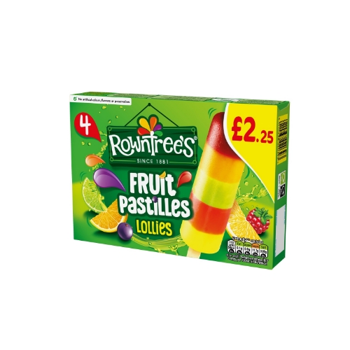 Picture of FROZEN ROWNTREES FRUIT PASTILLES LOLLIES MULTIPACK 12X4PK £2.25 PMP