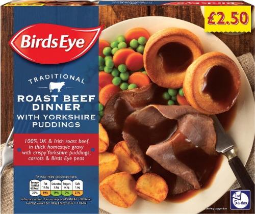 Picture of FROZEN BIRDS EYE ROAST BEEF DINNER 6X400G £2.50 PMP