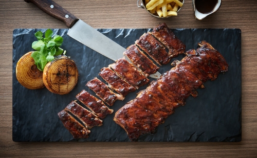 Picture of FROZEN FULL RACK RIBS IN BBQ SAUCE SOUS VIDE BARAKA 6X400-550G