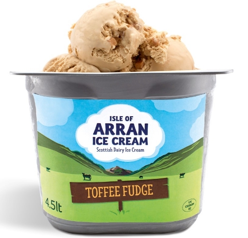 Picture of FROZEN ISLE OF ARRAN TOFFEE FUDGE ICE CREAM 4.5LT TUB