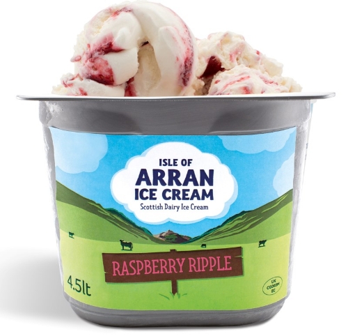 Picture of FROZEN ISLE OF ARRAN RASPBERRY RIPPLE ICE CREAM 4.5LT TUB