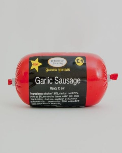 Picture of GARLIC SAUSAGE CHUBB DFE 250G £1.00 PMP