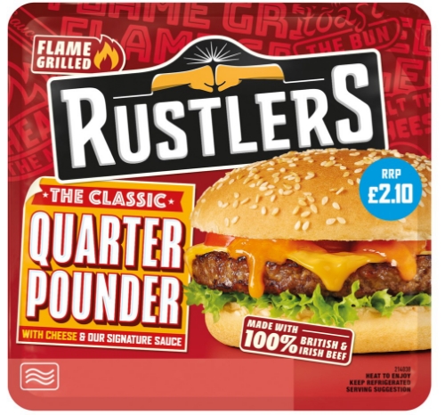 Picture of RUSTLERS GRILLED QUARTER POUNDER 4x190G £2.10 PMP