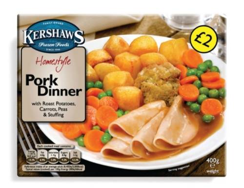 Picture of FROZEN KERSHAWS PORK DINNER 12X400G £2.00 PMP