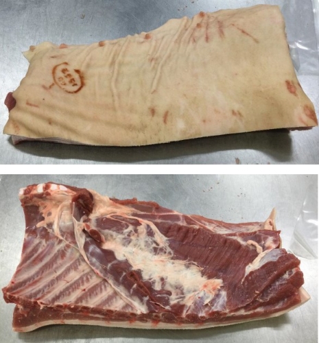 Picture of (Price per KG) ROBERTSONS PORK BELLY FLANK BONE IN SKIN ON 20KG NOM