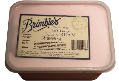 Picture of FROZEN STRAWBERRY ICE CREAM BRIMBLES 4LT TUB