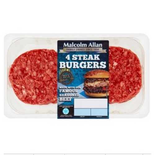 Picture of MALCOLM ALLAN 4 STEAK BURGERS 360G 