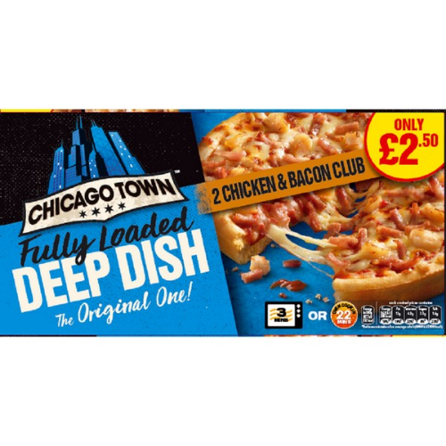 Picture of FROZEN CHICAGO TOWN DEEP DISH 2 CHICKEN CLUB 12X312G £2.50 PMP