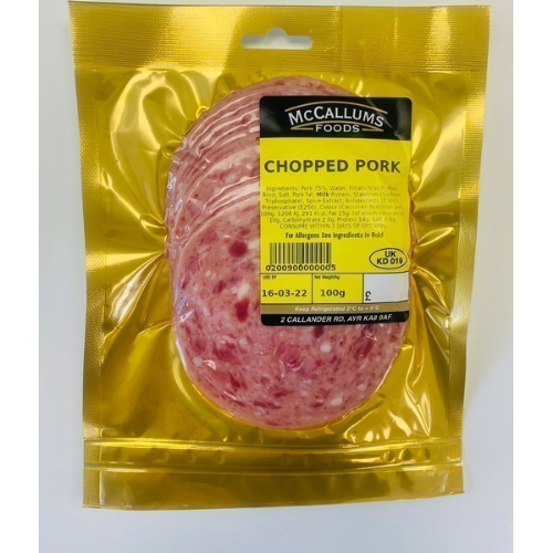 Picture of MCCALLUMS CHOPPED PORK 100G £1.99 PMP