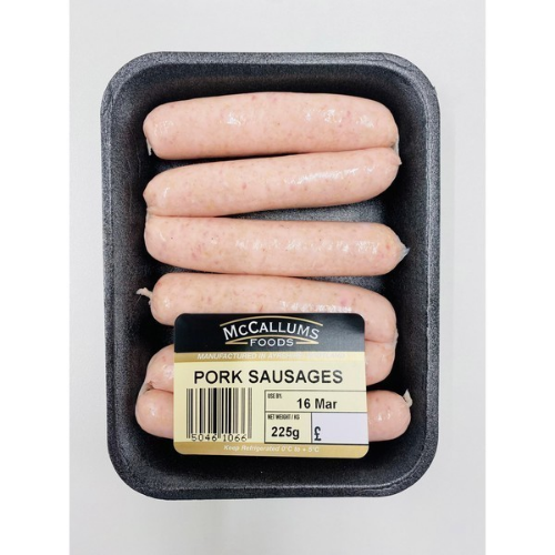 Picture of MCCALLUMS PORK SAUSAGES 225G £2.70 PMP