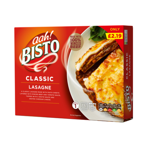 Picture of FROZEN BISTO BEEF LASAGNE 6X375G £2.19 PMP