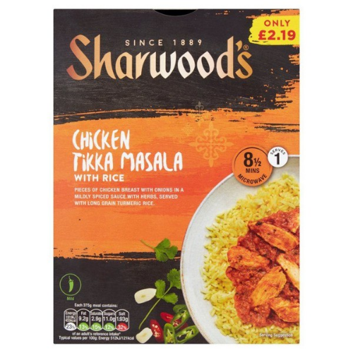 Picture of FROZEN SHARWOODS CHICKEN TIKKA MASALA 6X375G £2.19 PMP