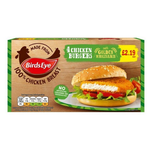 Picture of FROZEN BIRDS EYE 4 CHICKEN BURGERS 12X200G £2.19 PMP