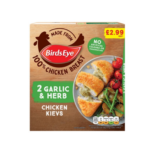 Picture of FROZEN BIRDS EYE 2 GARLIC & HERB CHICKEN KIEVS 8X210G £2.99 PMP