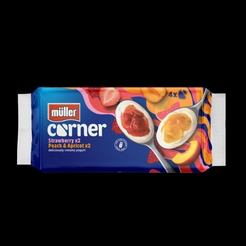 Picture of MULLER FRUIT CORNER 4 PACK STRAW & PEACH 3X4X136G 