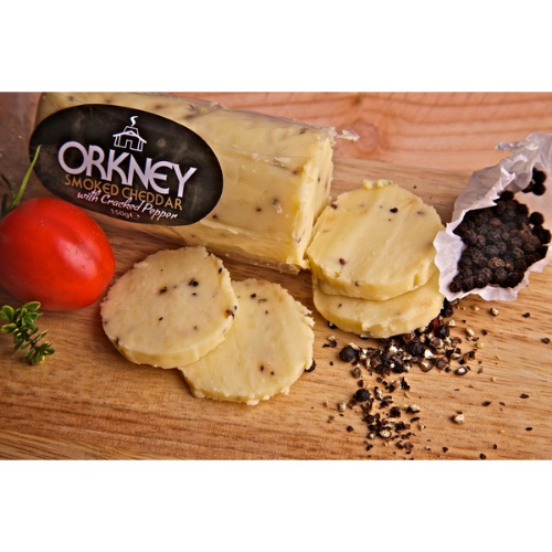 Picture of ORKNEY SMOKED CHEDDAR WITH CRACKED PEPPER 16X150G