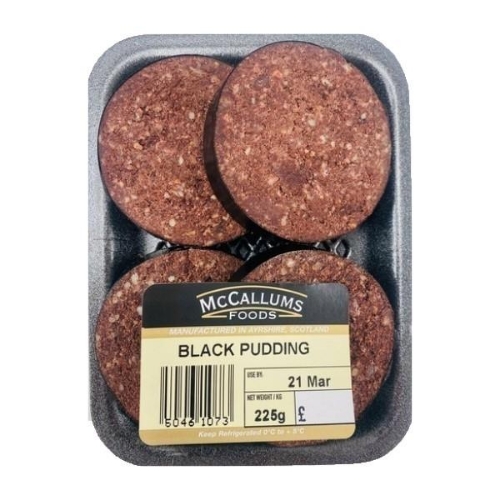 Picture of MCCALLUMS SLICED BLACK PUDDING 225G £3.10 PMP