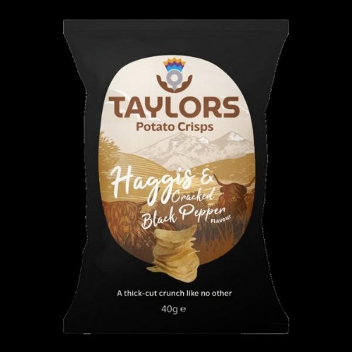 Picture of TAYLORS HAGGIS & CRACKED BLACK PEPPER CRISPS 24x40G