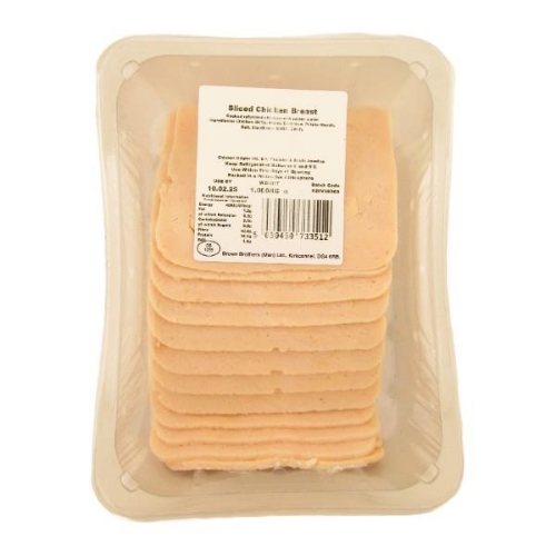 Picture of SLICED CHICKEN 80% 45G SLICE 4X4 CUT 1KG