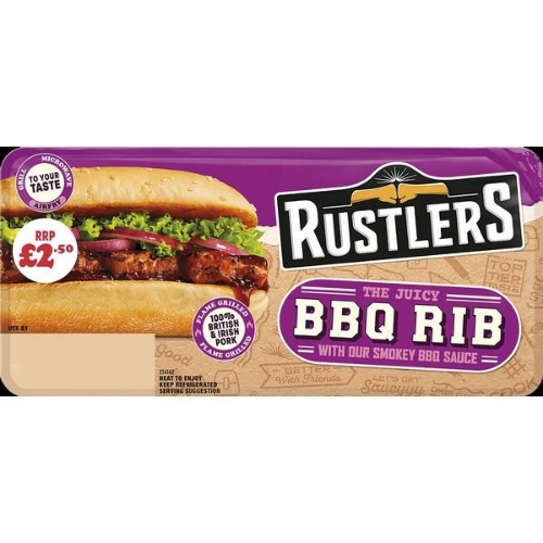 Picture of RUSTLERS BBQ RIB SANDWICH 4x157G £2.50 PMP