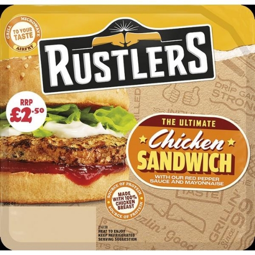 Picture of RUSTLERS CHICKEN SANDWICH 4x150G £2.50 PMP