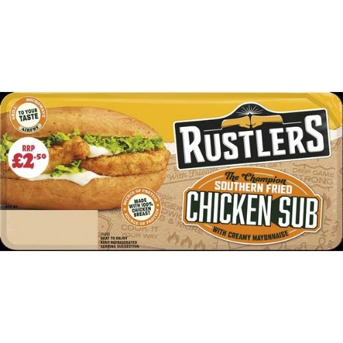 Picture of RUSTLERS SUB SOUTHERN FRIED CHICKEN 4X158G £2.50 PMP
