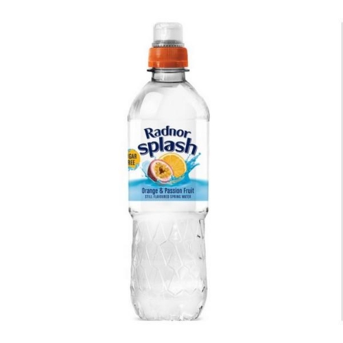 Picture of RADNOR SPLASH ORANGE & PASSION FRUIT FLAVOURED STILL WATER 24x500ML