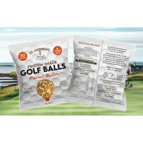 Picture of ST ANDREWS BAKERY PROTEIN GOLF BALLS PEANUT BUTTER 10X45G