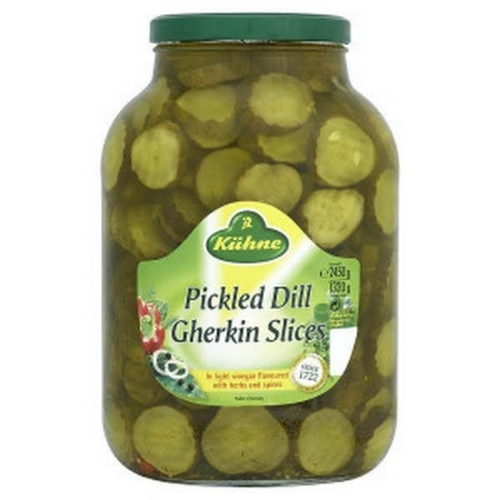 Picture of KUHNE PICKLED DILL GHERKIN SLICES JAR 2.45KG