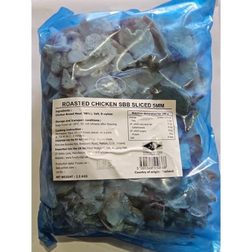 Picture of FROZEN ROASTED CHICKEN BREAST SLICED 5MM 2.5KG