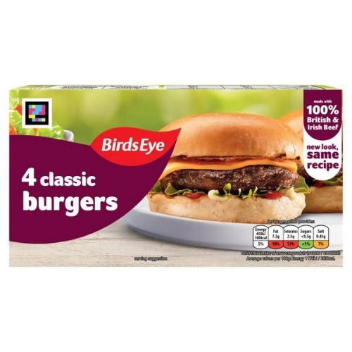 Picture of FROZEN BIRDS EYE 4 ORIGINAL BEEF BURGERS 10X227G £3.50 PMP