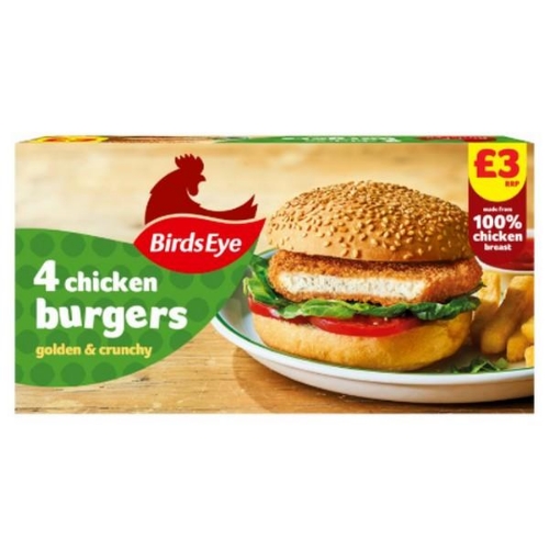 Picture of FROZEN BIRDS EYE 4 CHICKEN BURGERS 12X200G £3 PMP