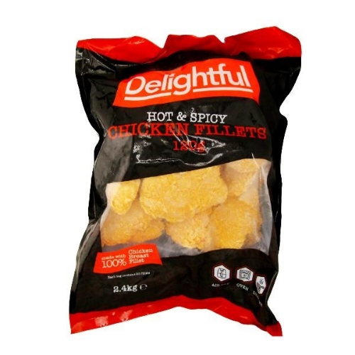 Picture of FROZEN DELIGHTFUL HOT AND SPICY CHICKEN FILLETS 4x2.4KG HALAL