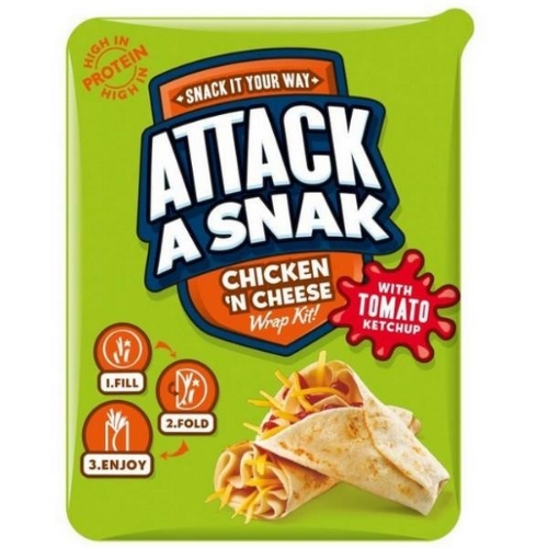 Picture of ATTACK A SNAK CHICKEN N CHEESE WRAP KIT 9x86G