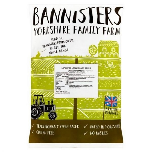 Picture of FROZEN BANNISTERS EXTRA LARGE R/B JACKET POTATOES (3X10BAGS - 30 PER CASE)