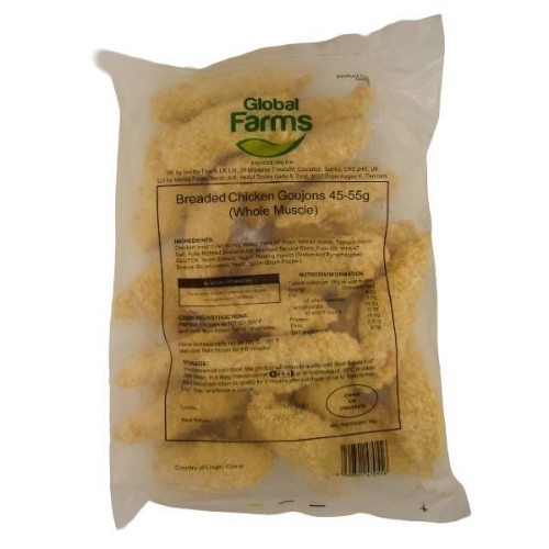 Picture of FROZEN BREADED CHICKEN GOUJONS 10x1KG HALAL 