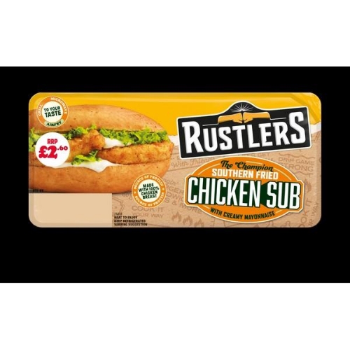 Picture of RUSTLERS SUB SOUTHERN FRIED CHICKEN 4X158G £2.60 PMP
