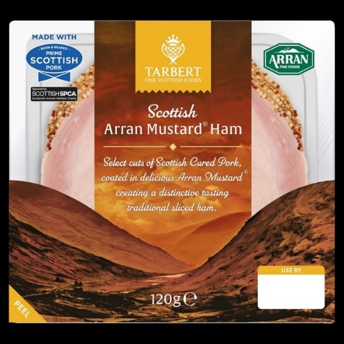 Picture of TARBERT SLICED SCOTTISH ARRAN MUSTARD HAM 120G